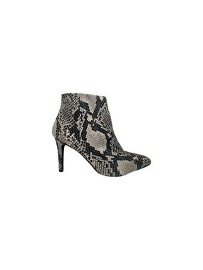 Worthington Black & Grey Faux Snakeskin Stiletto Heel Booties
